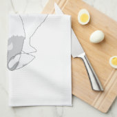 White Flemish Giant Rabbit Theedoek (Quarter Fold)