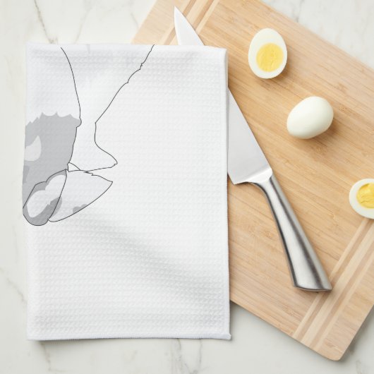 White Flemish Giant Rabbit Theedoek (Quarter Fold)