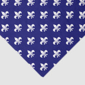 White Fleur-de-lis op Dark Navy Blue Tissuepapier (Detail)