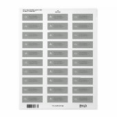 White Fleur de Lis op Grijs Retourlabel Etiket (Full Sheet)