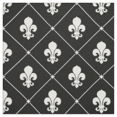 White Fleur De Lis Pattern Stof (Swatch)