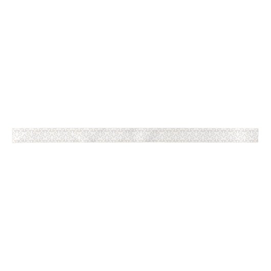 White Fleur De Lis Ribbon Satijnen Lint (Voorkant)