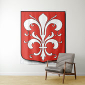 White Fleur-de-Lis Shield – Adel & Elegantie Wandkleed (In situ)