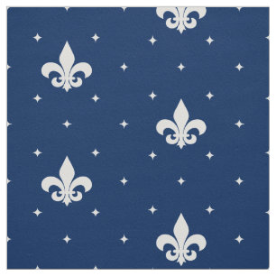 White Fleur-de-lis Stof