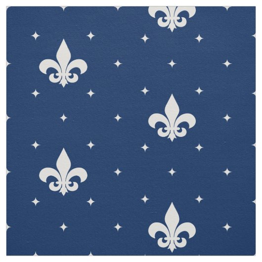 White Fleur-de-lis Stof (Swatch)