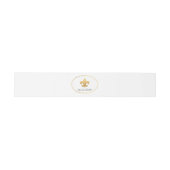 White Fleur de Lis Wedding Invitation Belly Band Uitnodigingen Wikkel (Vlak)