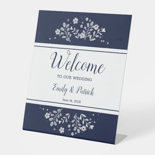 White Flora Reclamebord Met Voetstuk (Voorkant)