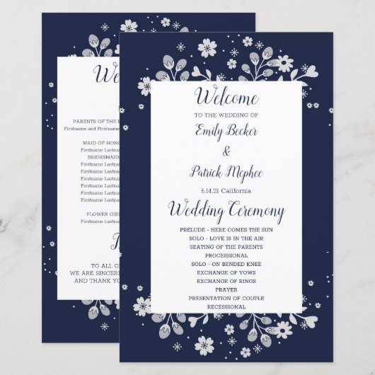 White Floral (Voorkant / Achterkant)