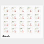 White Floral Airy Greenery Girl Foto Baptism Fav Vierkante Sticker (Vel)