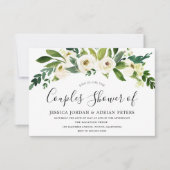 White Floral All Seasons Couples Shower Invitation Kaart (Voorkant)