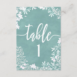 White Floral any Color Table Number Seating Chart Kaart