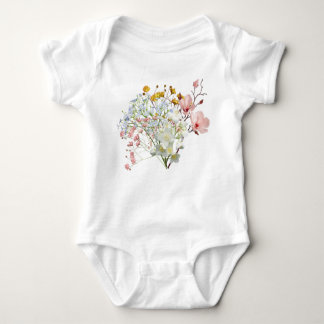 White Floral Baby Girl Bodysuit