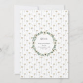 White Floral baby shower + diaper raffle Kaart (Achterkant)