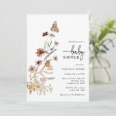 White Floral Baby shower Invitation Kaart (Staand voorkant)