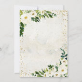 White Floral Baby shower Invitation Kaart (Achterkant)