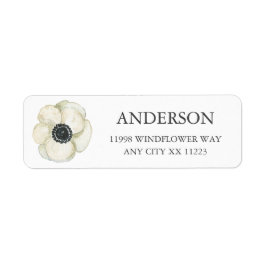 White Floral baby shower return address Etiket