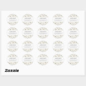 White Floral baby shower return address  Ronde Sticker (Vel)