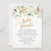 White Floral Baby Sprinkle Invitation Kaart (Voorkant)