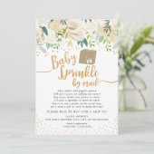 White Floral Baby Sprinkle per baby shower Kaart (Staand voorkant)