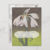White Floral bedankt Briefkaart (Voorkant / Achterkant)