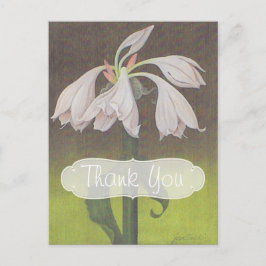 White Floral bedankt Briefkaart