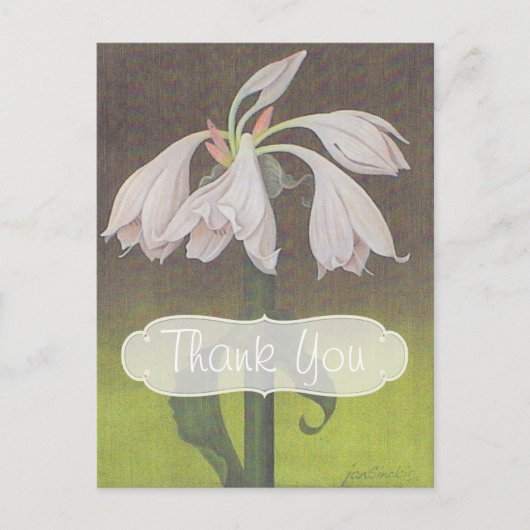 White Floral bedankt Briefkaart (Voorkant)