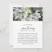 White Floral bedankt sympathie voor begrafenisexpr (Achterkant)