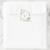 White Floral bedankt Vierkante Sticker (Tas)
