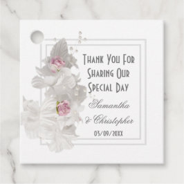 White floral Bedankt voor je bruiloft Bedankjes Labels