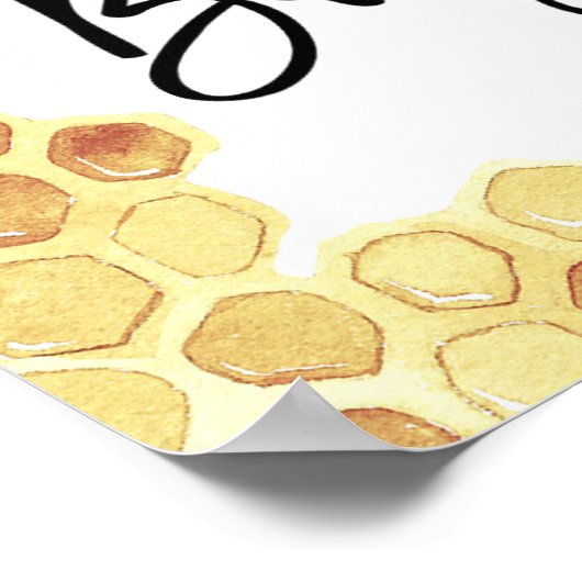 White Floral bee Baby shower Welcome Sign Poster (Hoek)