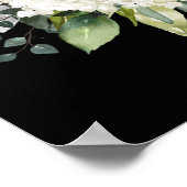 White Floral Black Gold Wedding Names Unplugged Poster (Hoek)