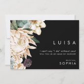 White Floral Black | Maid of Honor proposal card Kaart (Achterkant)