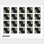 White Floral Black Wedding Custom Dank je Vierkante Sticker (Vel)