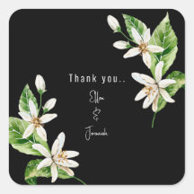 White Floral Black Wedding Custom Dank je