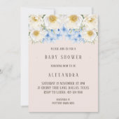 White Floral Blue Hydrangea Garden Baby shower Kaart (Voorkant)