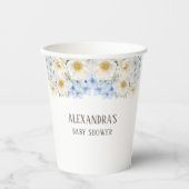 White Floral Blue Hydrangea Garden Baby shower Papieren Bekers (Voorkant)