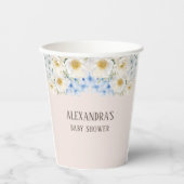 White Floral Blue Hydrangea Garden Baby shower Papieren Bekers (Voorkant)