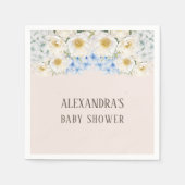 White Floral Blue Hydrangea Garden Baby shower Servet (Voorkant)