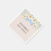 White Floral Blue Hydrangea Garden Baby shower Servet (Hoek)