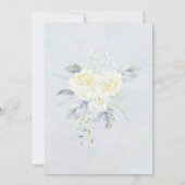 White Floral Blue Waterverf Wedding Kaart (Achterkant)