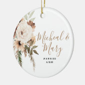 White Floral Boho Wedding Ornament Gift (Links)