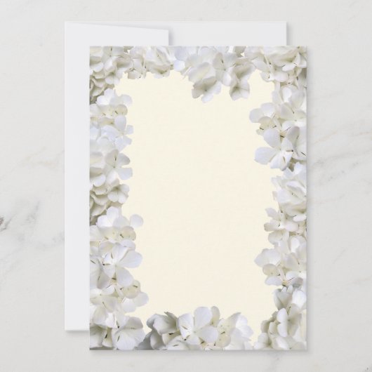 White Floral Border Blank Ecru Weddenschap Paper (Voorkant)