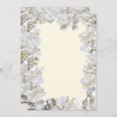 White Floral Border Blank Ecru Weddenschap Paper (Voorkant / Achterkant)