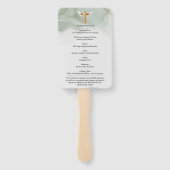 White Floral Botanical Celebration of Life Handwaaier (Achterkant)