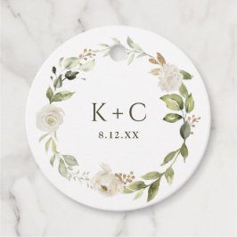 White Floral Botanical Greenery Wedding Bedankjes Labels