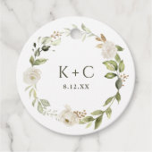 White Floral Botanical Greenery Wedding Bedankjes Labels (Voorkant)