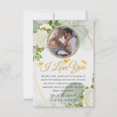 White Floral Botanical Photo Wife Jubileum Kaart (Voorkant)