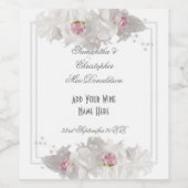 White floral bouquet bruiloft wijn etiket (Enkel label)