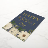 White Floral Bouquet/Moederdag Folie Feestdagenkaart (Gedraaid)