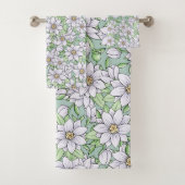 White Floral Bouquet Pattern-ontwerp Bad Handdoek (Insitu)